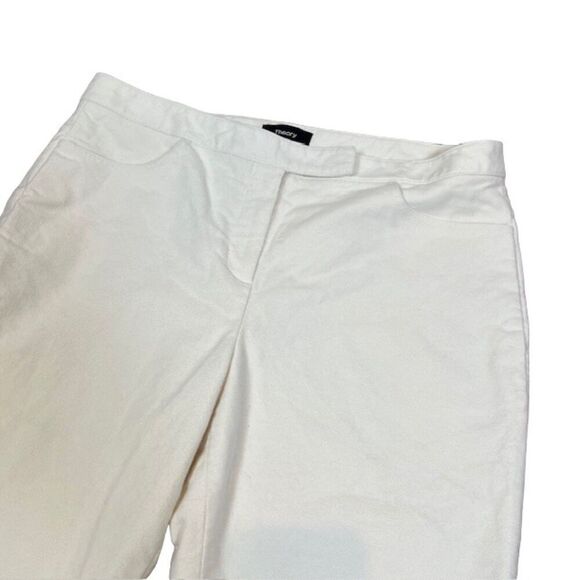 Theory Crop Pants Moleskin Twill Winter White Flare Leg Cotton Spandex Size 4 - Picture 3 of 14